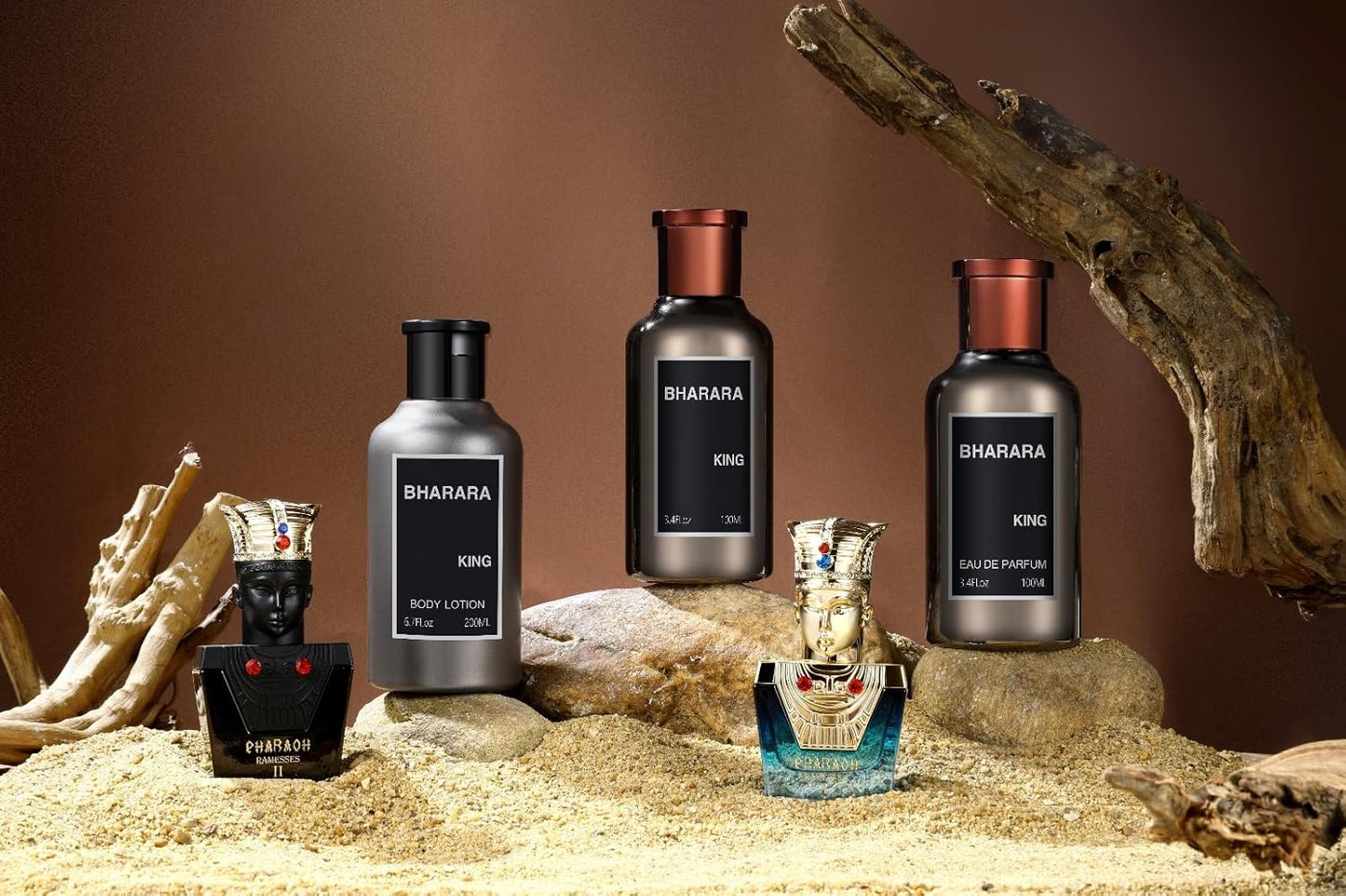 Bharara King 5-Piece Gift Set (EDP + Lotion + Pharaoh Minis)